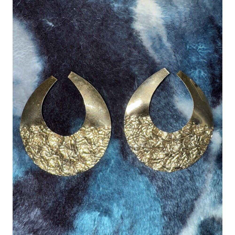 EARRINGS Golden Textured/Smooth Hoops